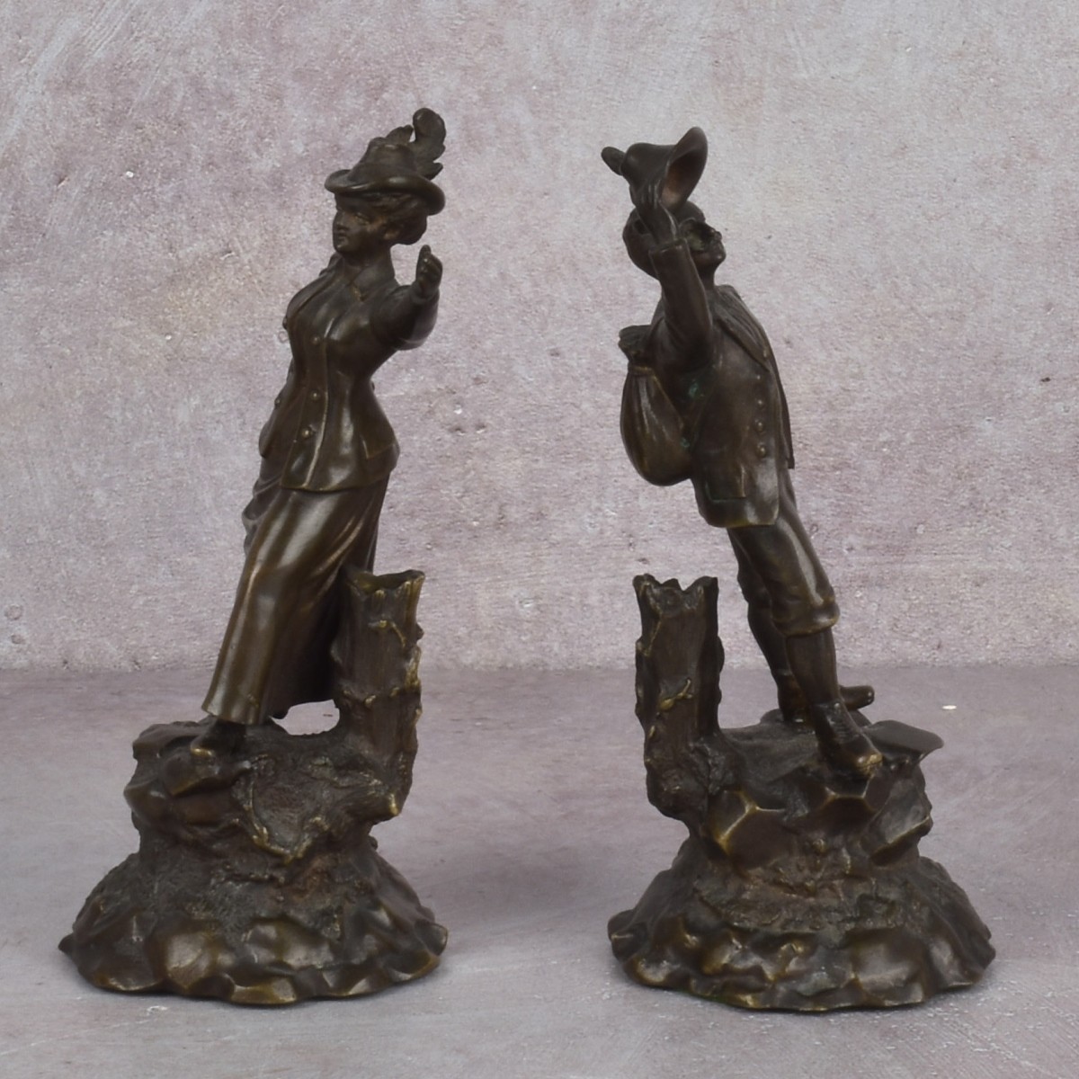 Antique Victorian Bronze Couple