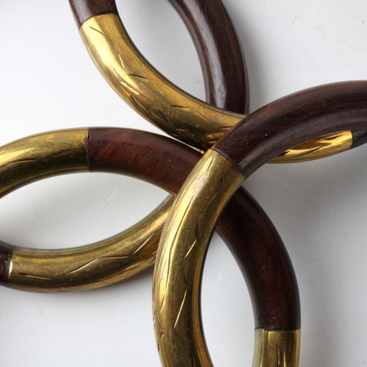 Deco Brass and Wood Bangles