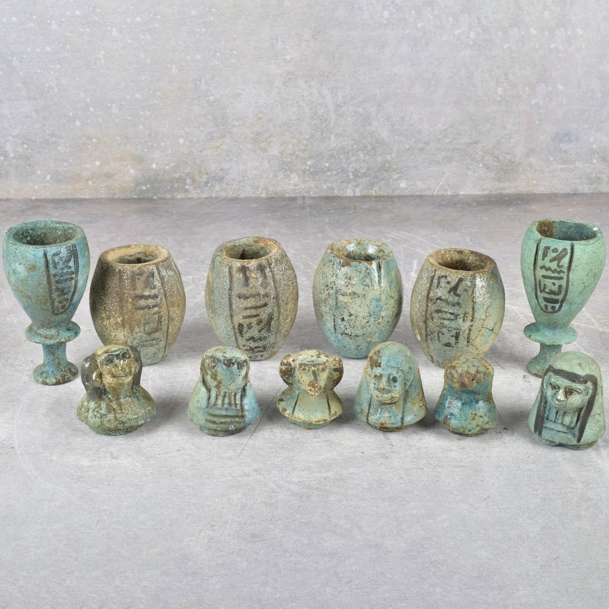 Egyptian Stone and Faience Pieces