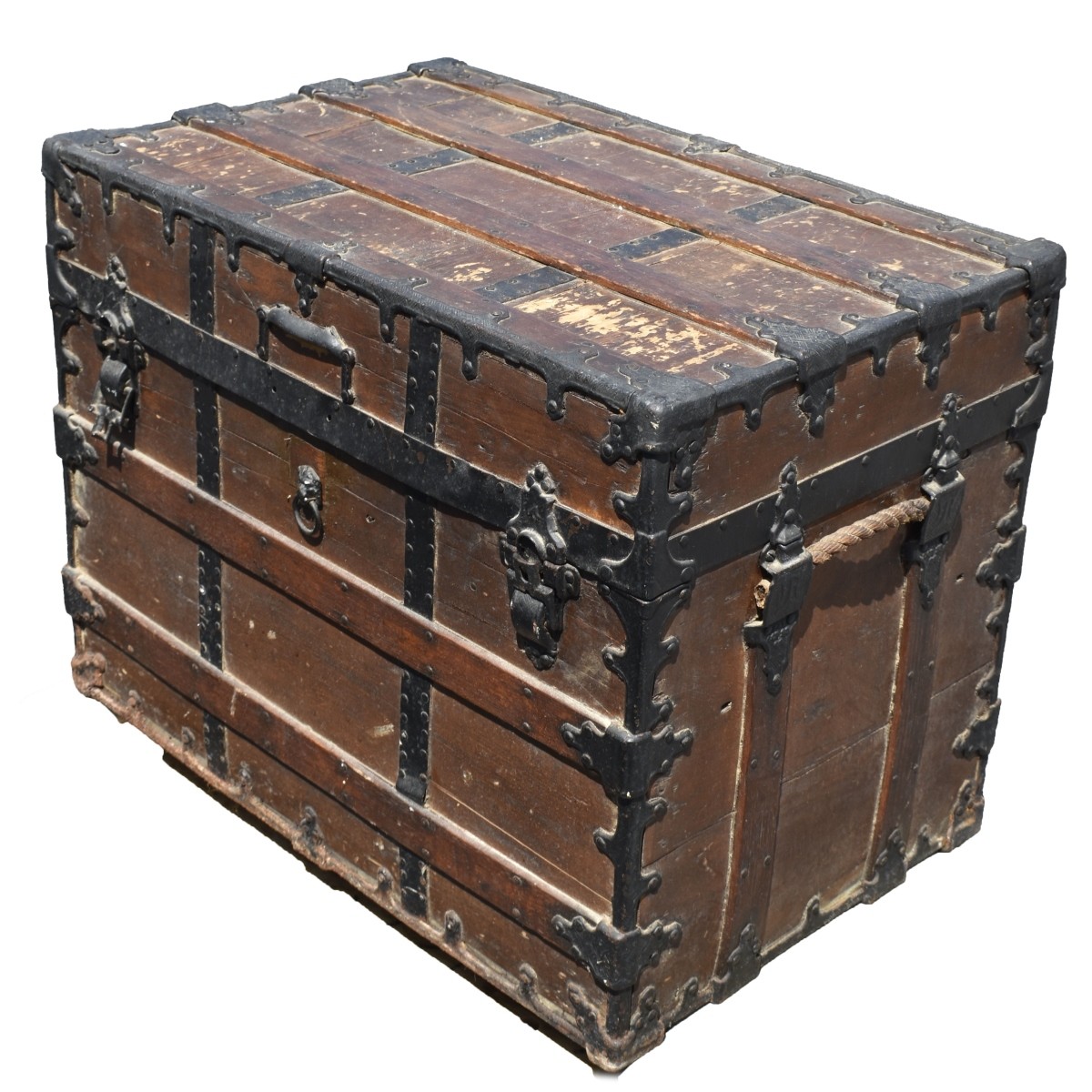 Antique Wood and Metal Steamer Trunk