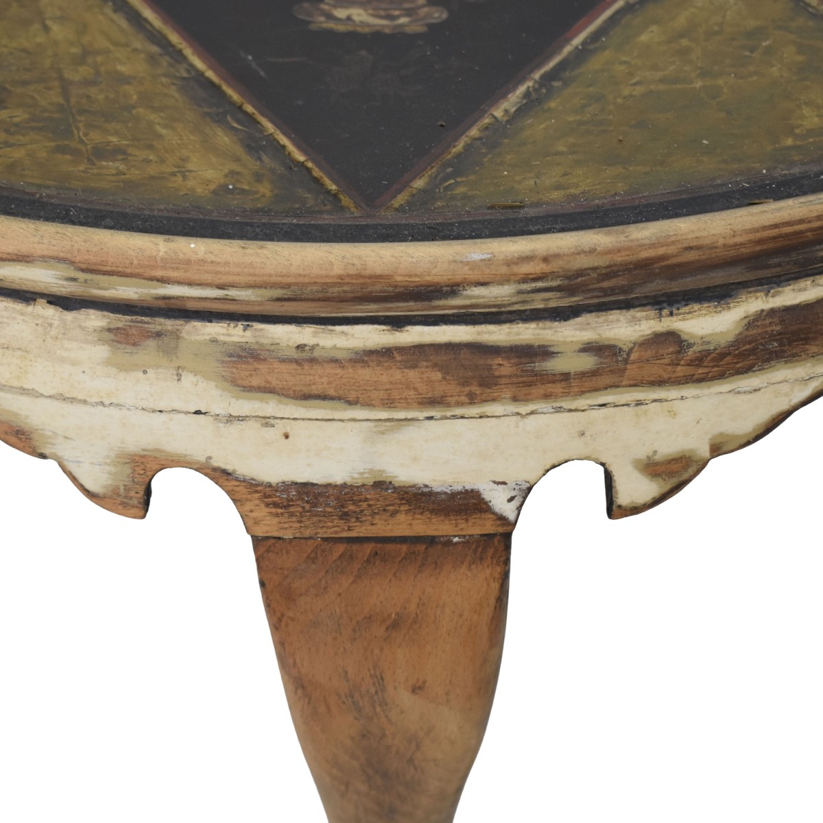 Vintage Painted Chinese Round Wood Table