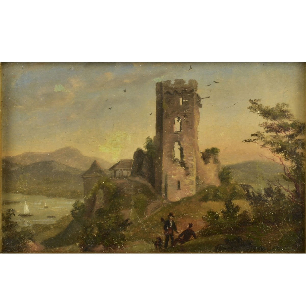 Antique English Oil Painting of a Landscape