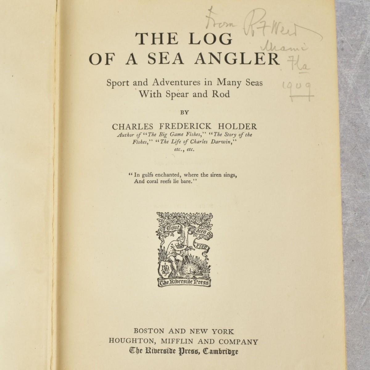 The Log of a Sea Angler by Holder