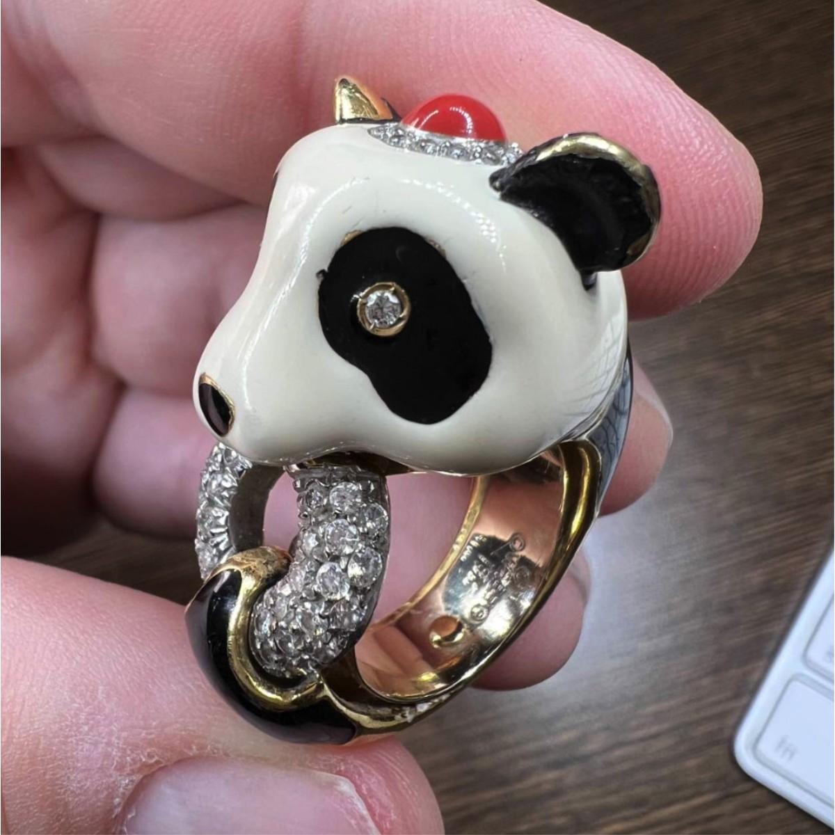 David Webb Panda Ring