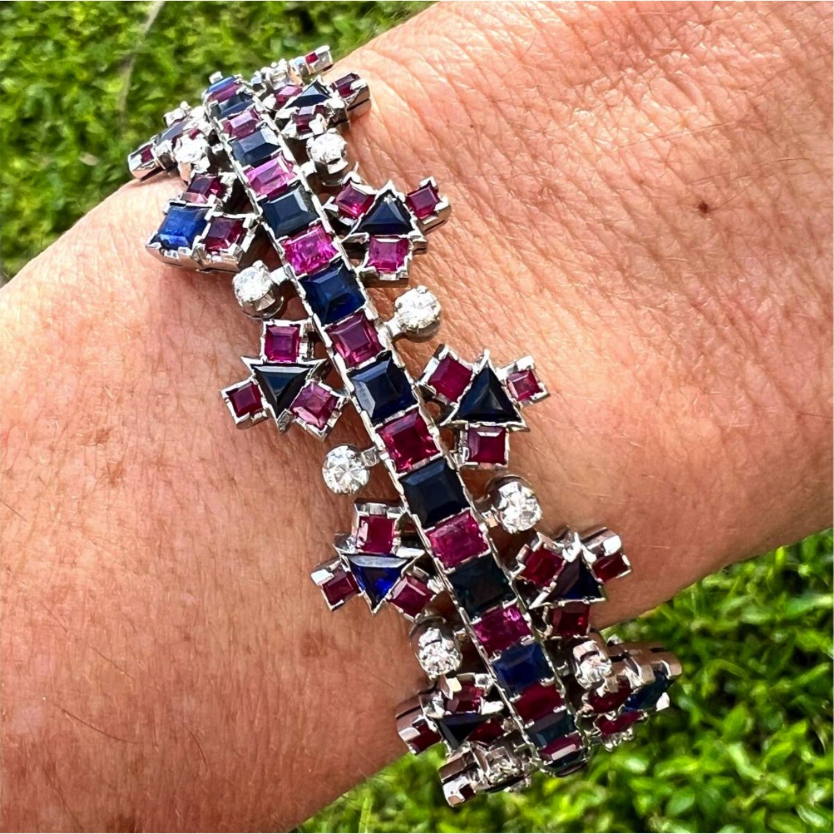 Diamond, Sapphire, Ruby and 18K Bracelet