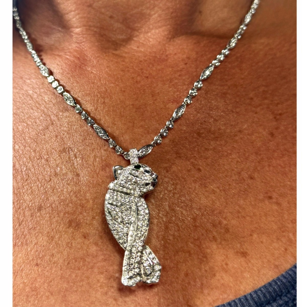 Diamond and Gold Panther Necklace