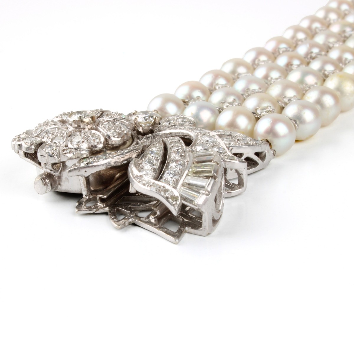 Diamond, Pearl and 14K Bracelet Watch