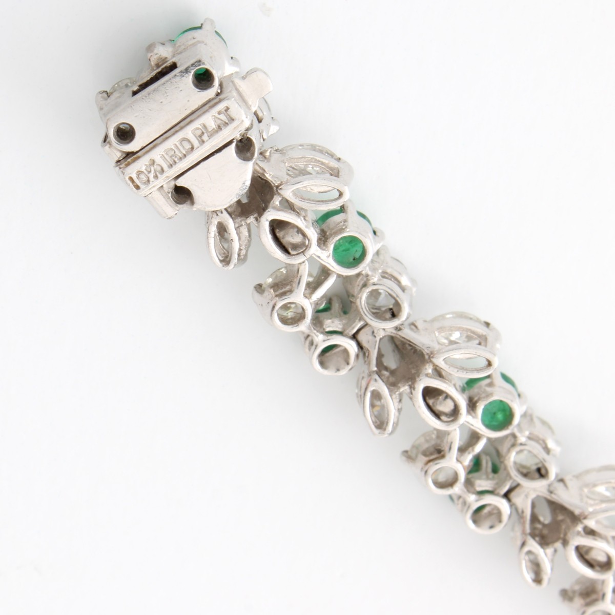 Diamond, Emerald and Platinum Bracelet