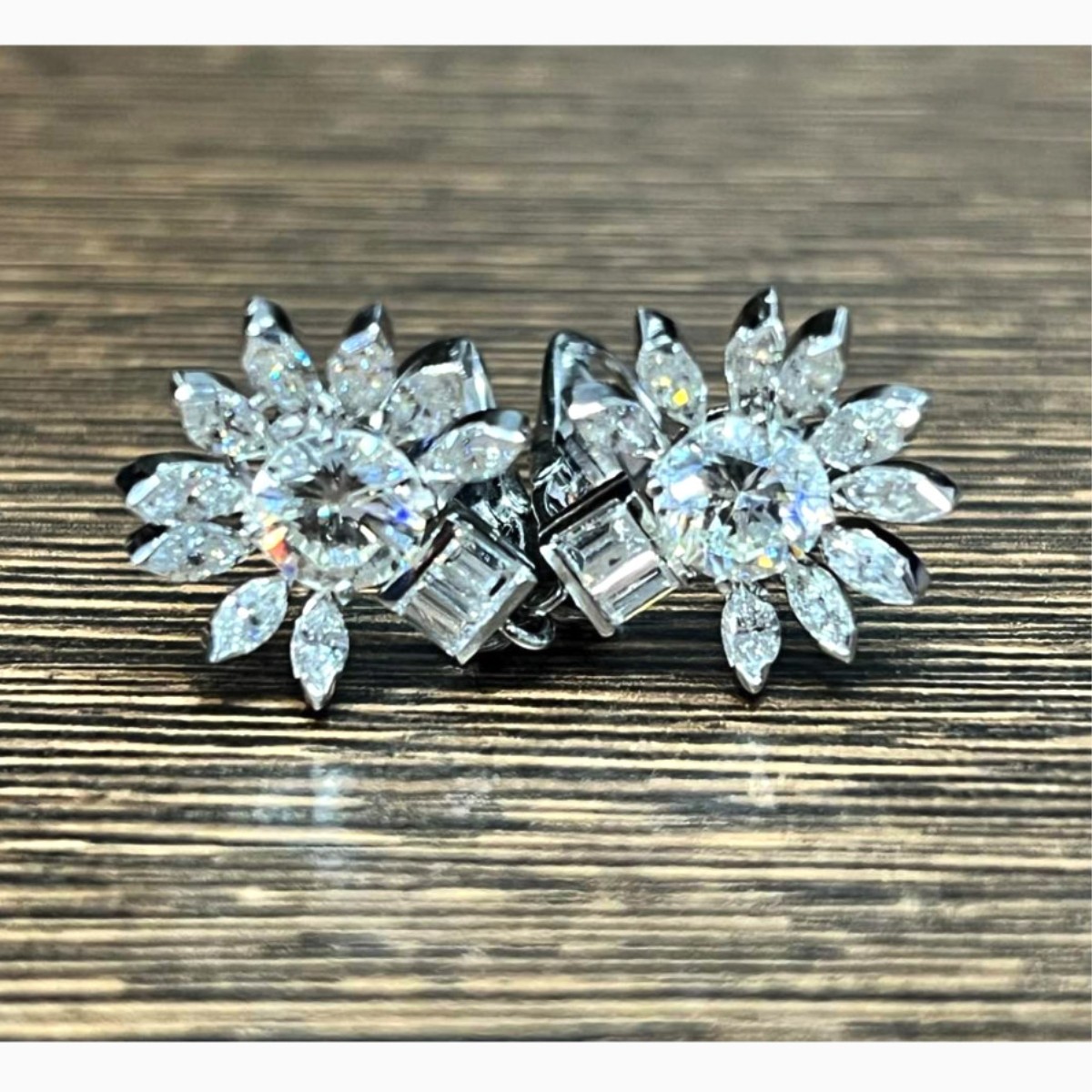 Diamond and Platinum Earrings