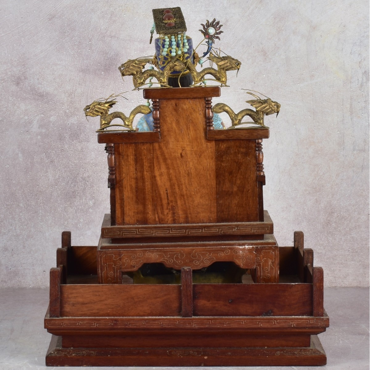 Chinese Carved Cloisonne Emperor