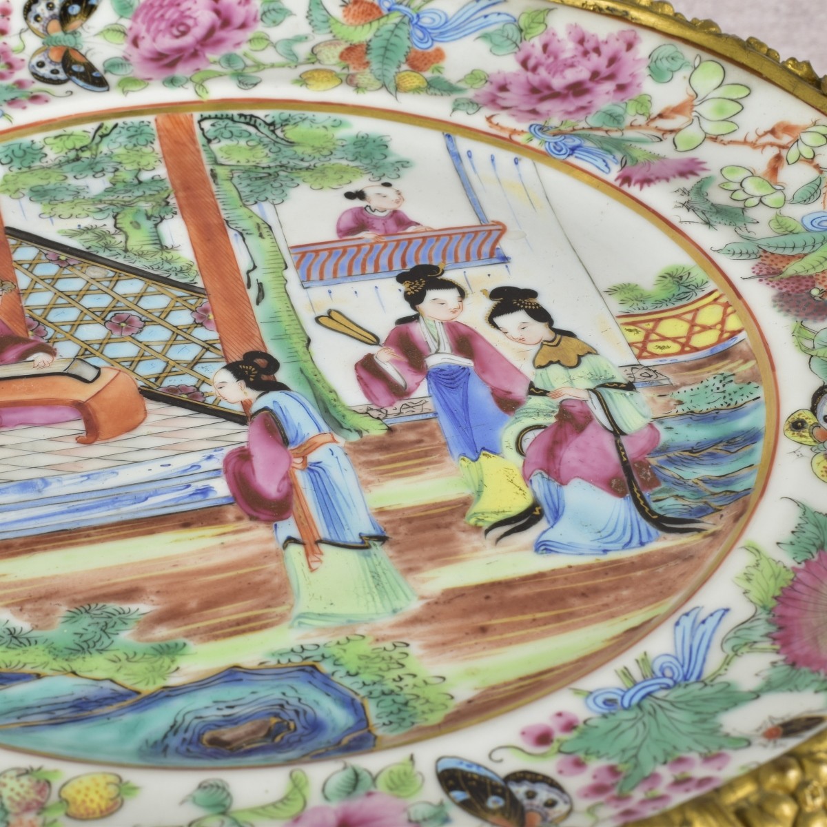 Antique Chinese Rose Medallion Tazza