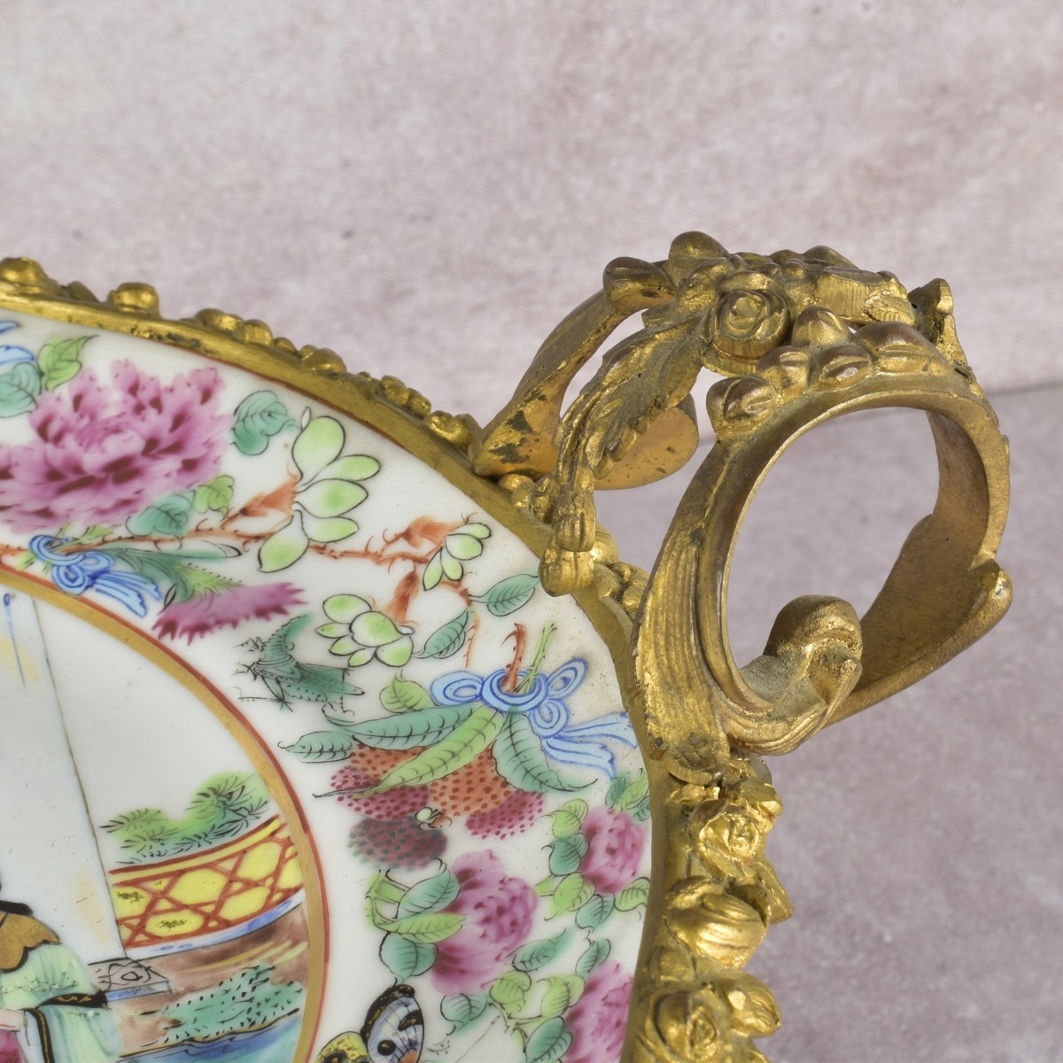 Antique Chinese Rose Medallion Tazza