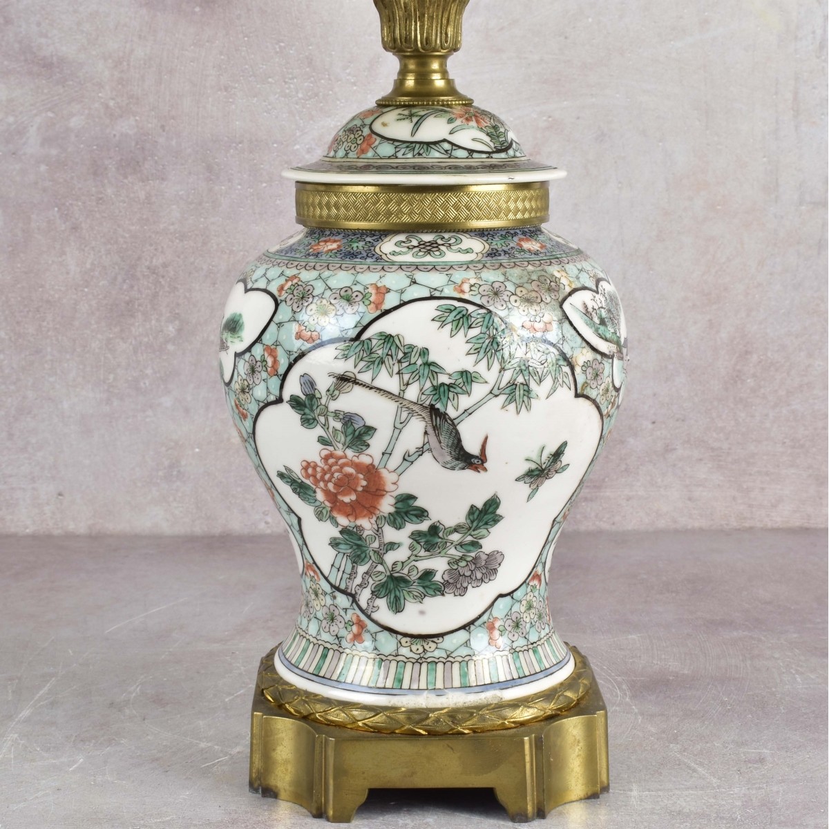 Chinese Porcelain and Ormolou Lamp