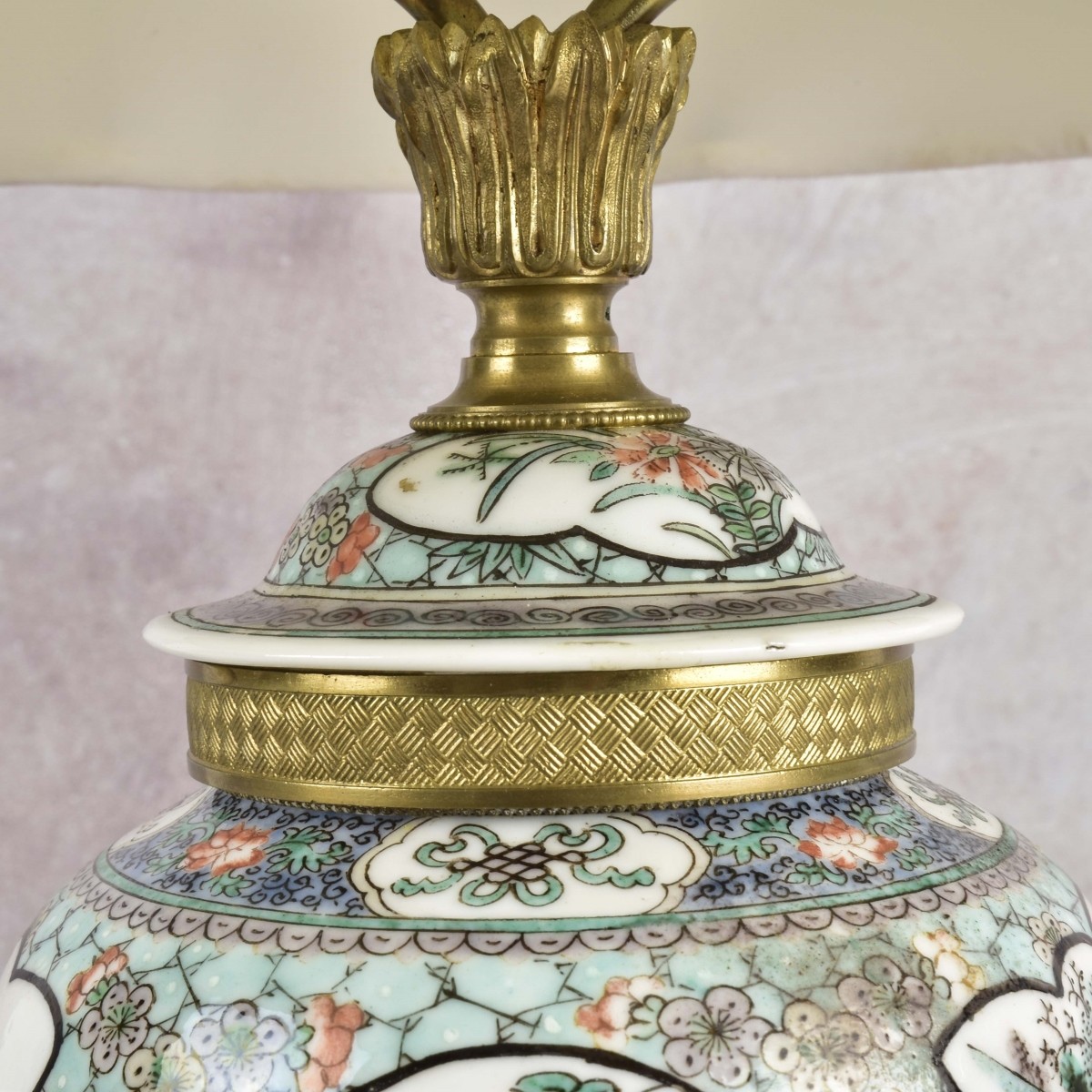 Chinese Porcelain and Ormolou Lamp