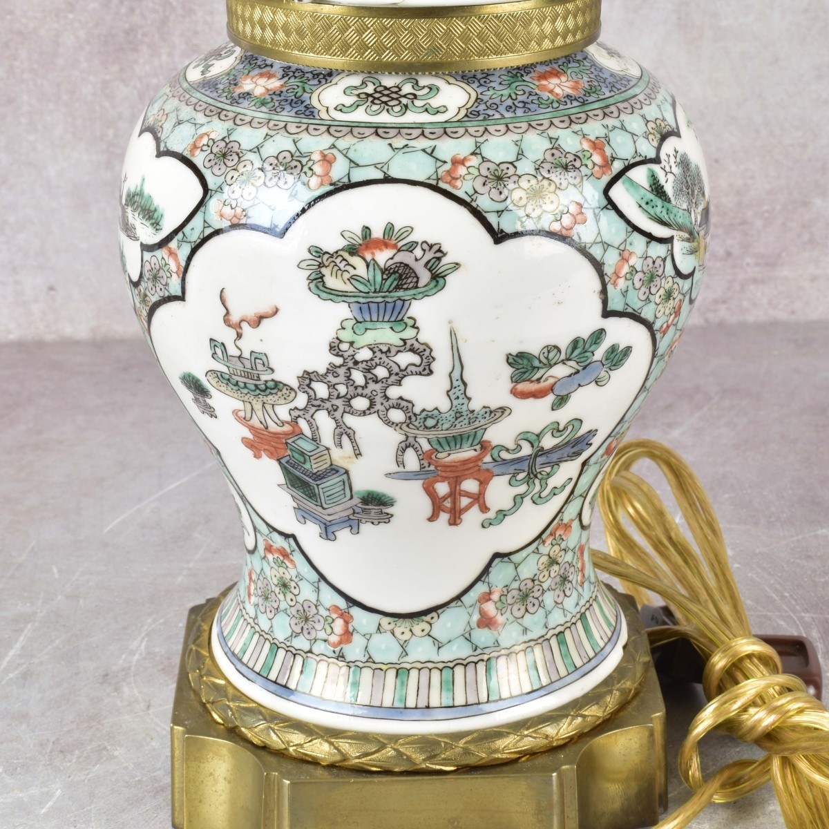 Chinese Porcelain and Ormolou Lamp