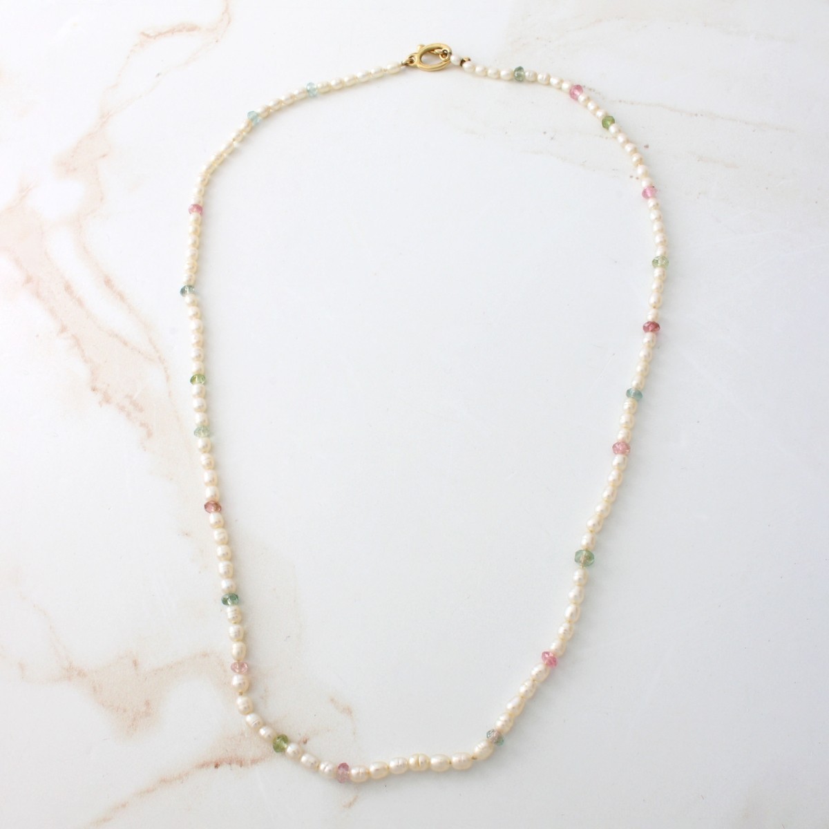 Pearl, Tourmaline and 18K Necklace