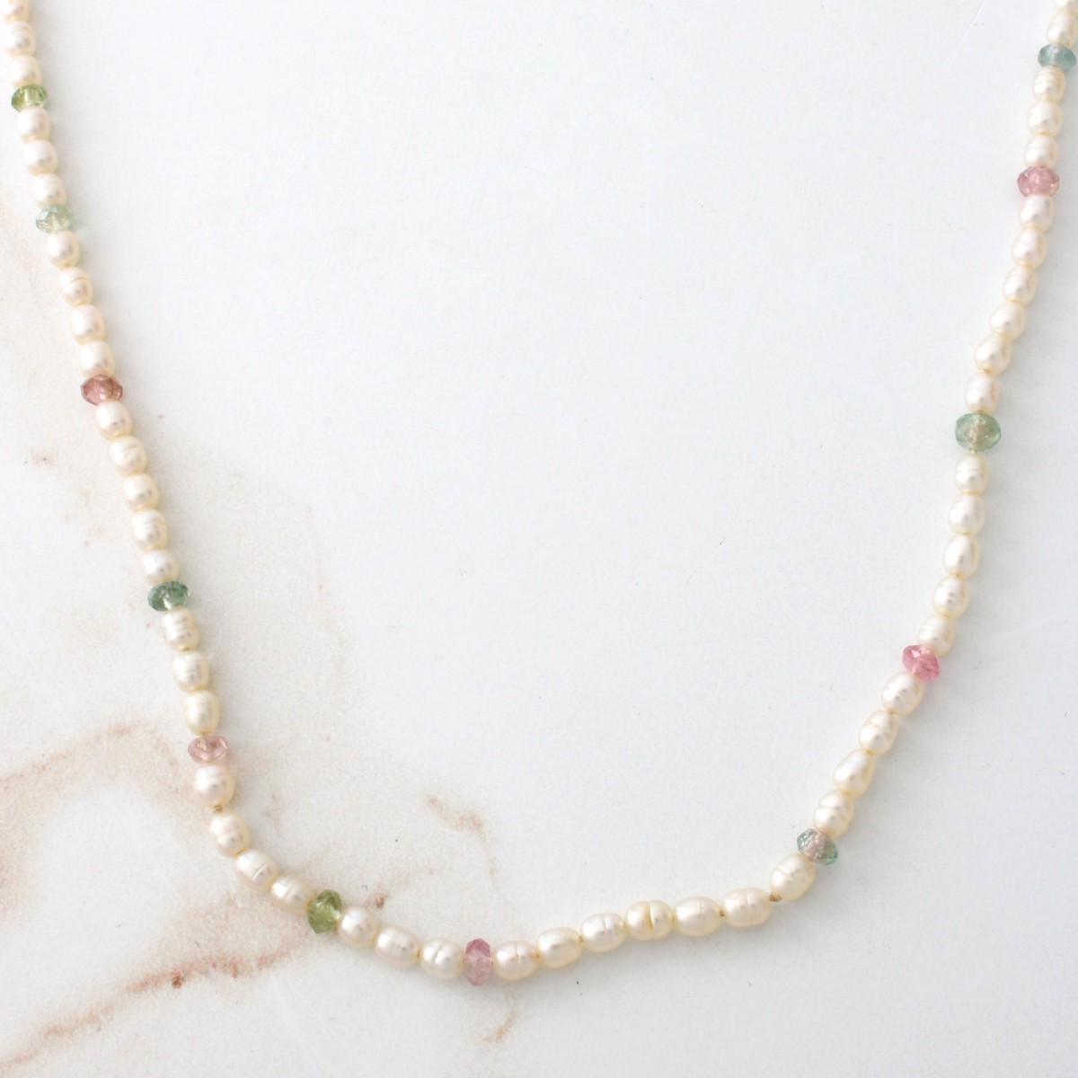 Pearl, Tourmaline and 18K Necklace