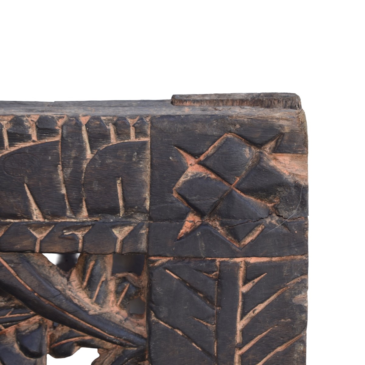 Large Indonesian Hand Carved Wood Panel