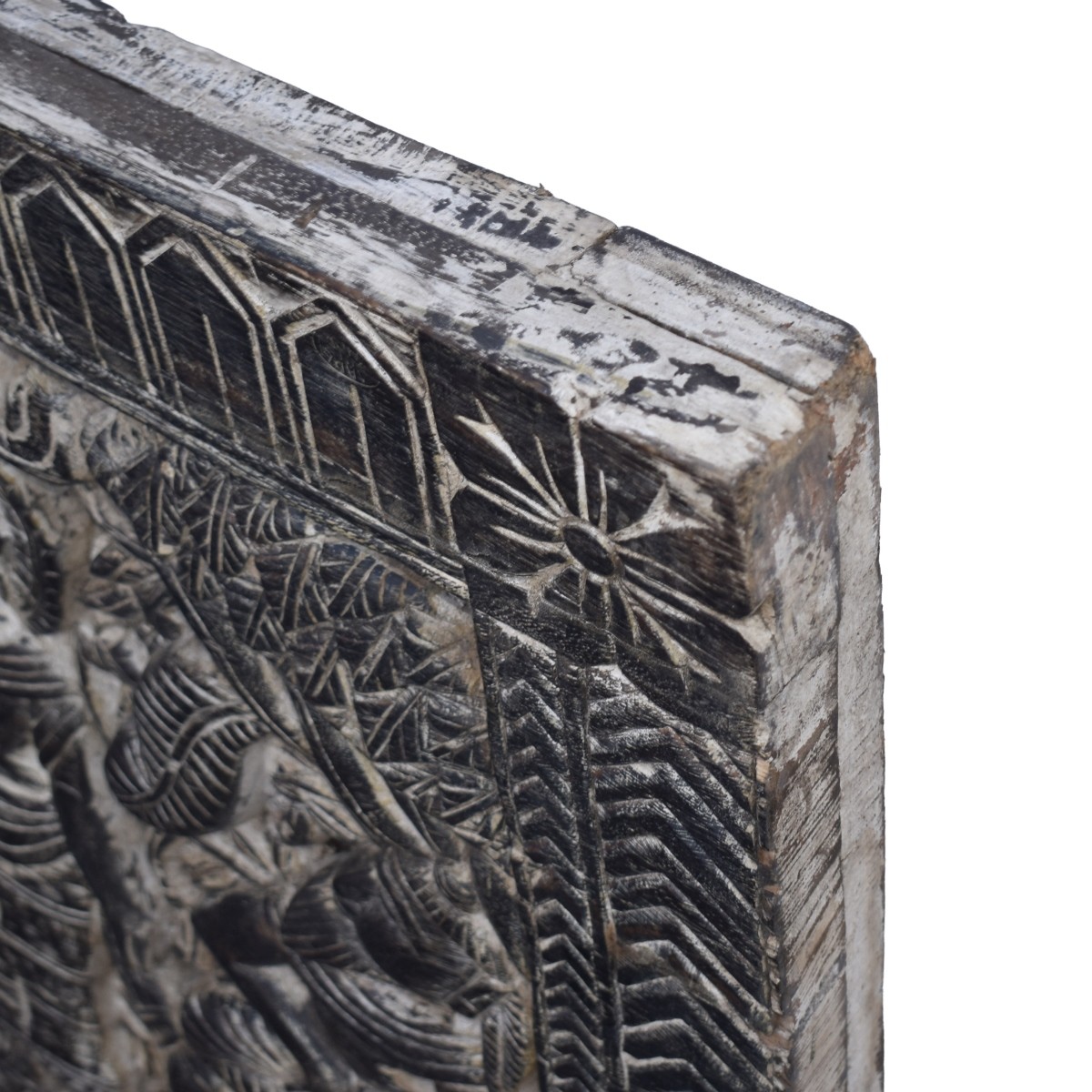 Large Indonesian Hand Carved Wood Panel