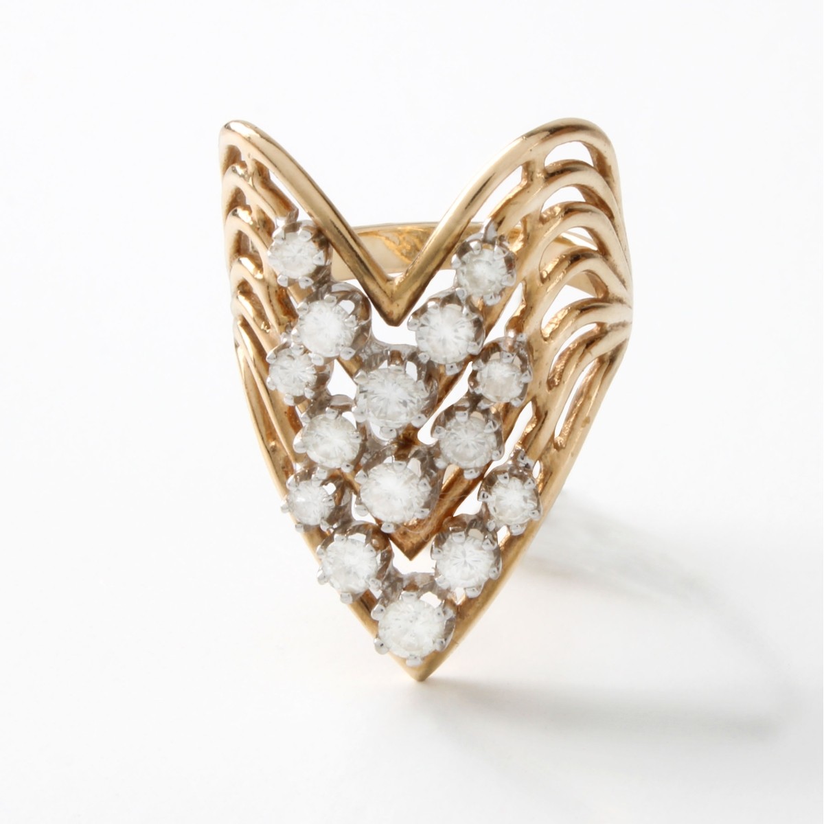 Diamond, Platinum and 14K Ring