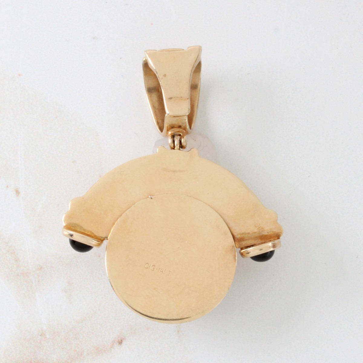 Pearl, Onyx and 14K Pendant