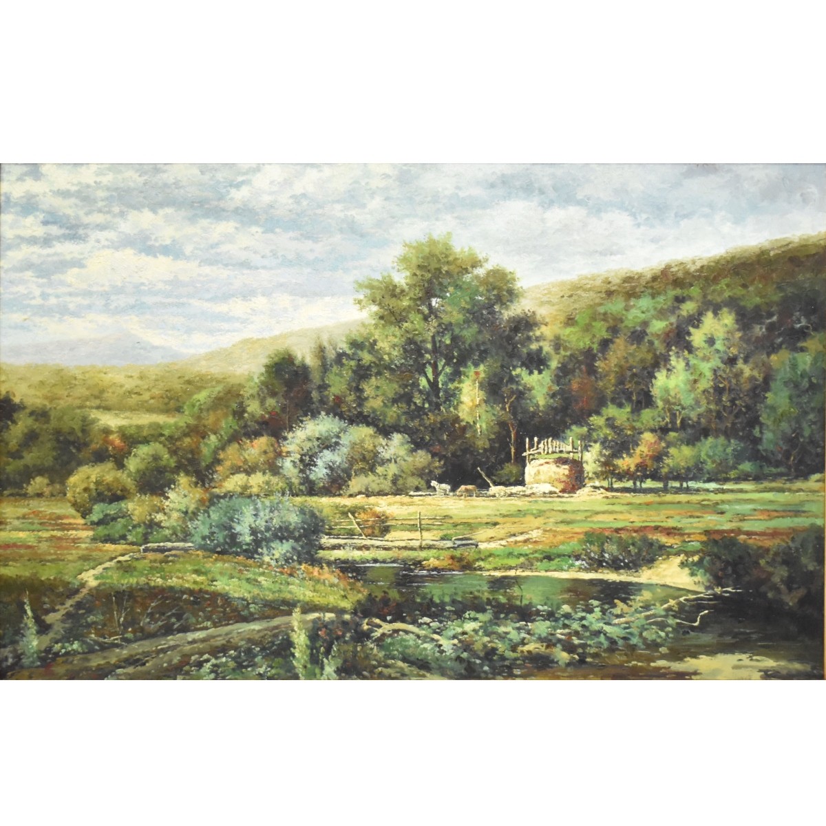 Oil on Canvas, Rural Landscape Scene