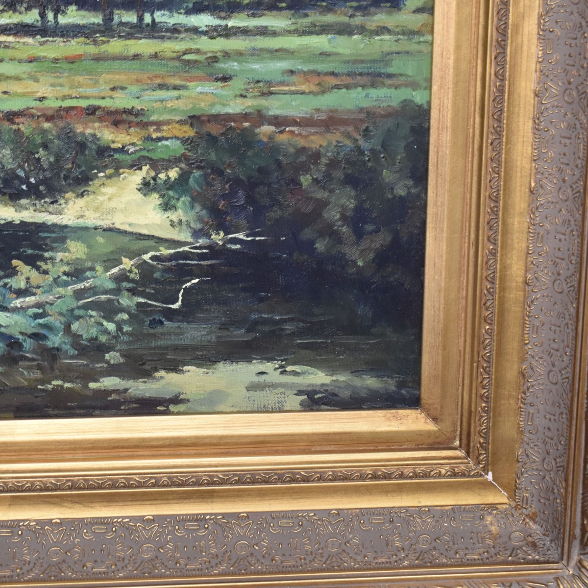 Oil on Canvas, Rural Landscape Scene