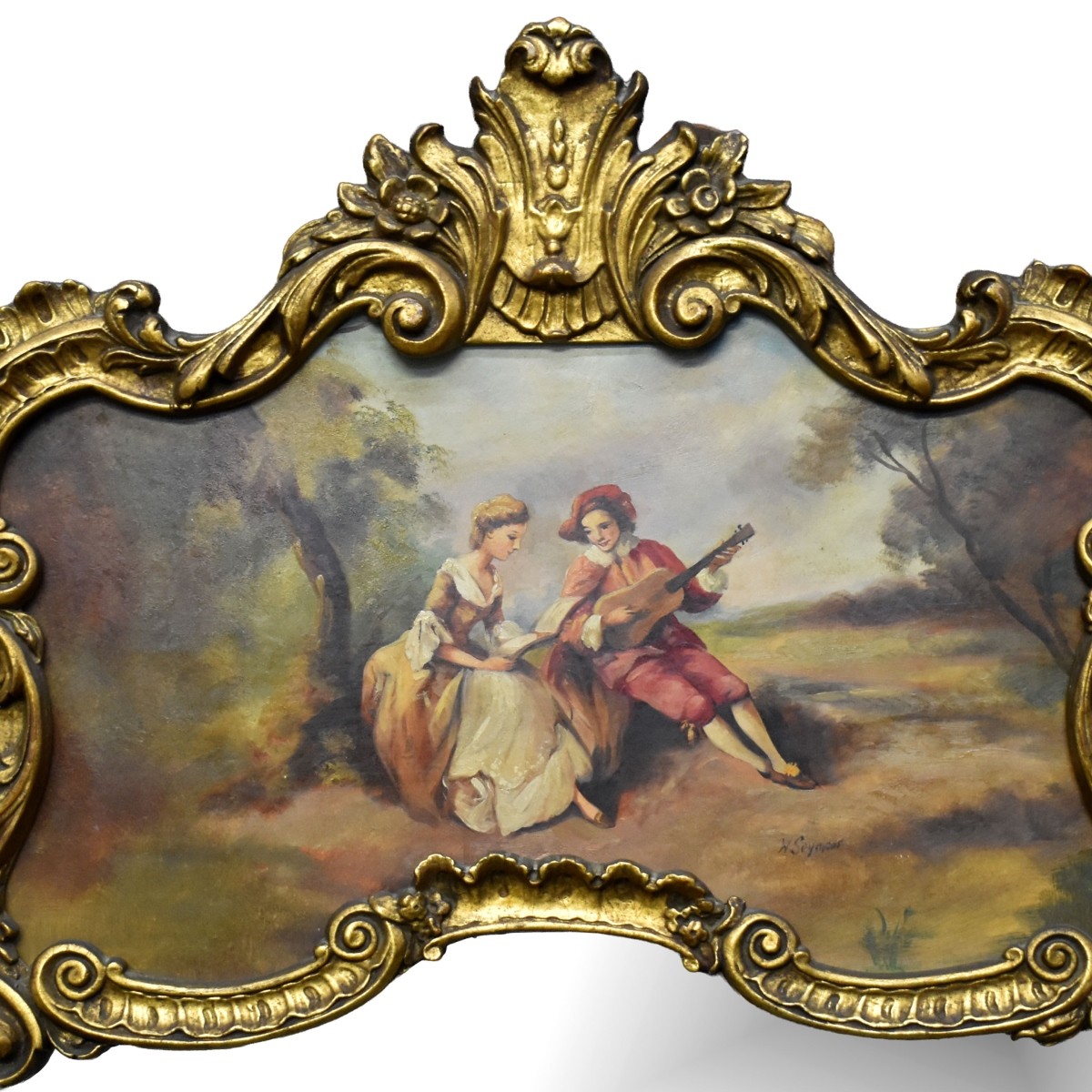 French Rococo Style Gilt Wood Mirror