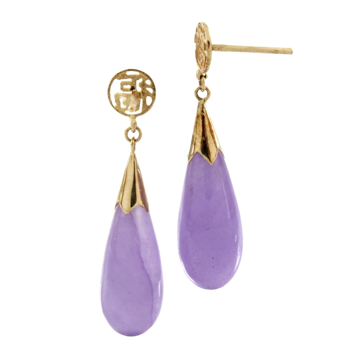 Jade and 14K Earrings
