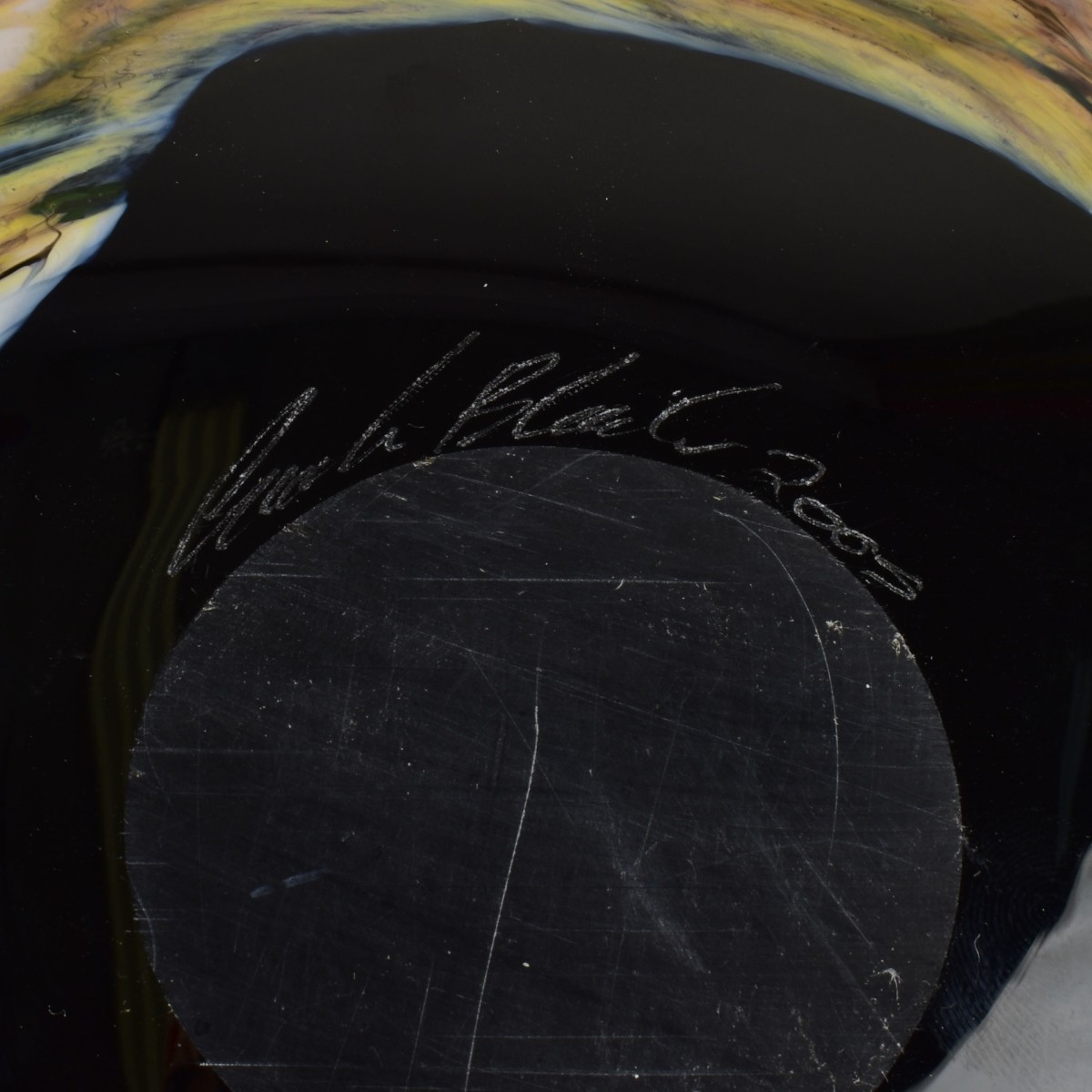 Carl Black Art Glass Bowl and Cover