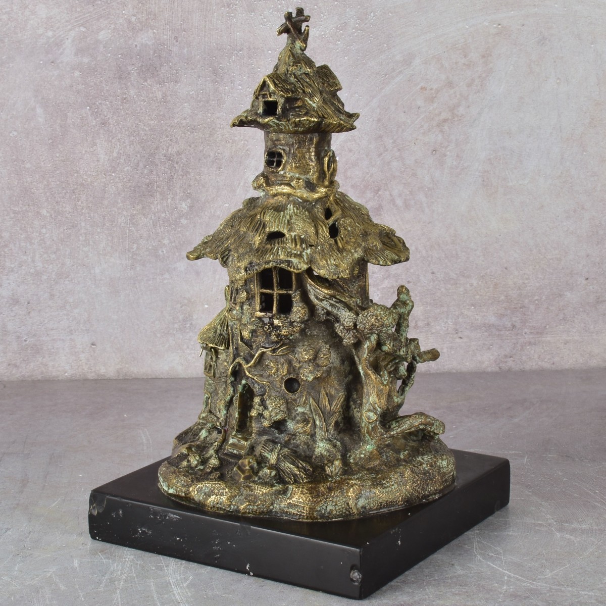 Vintage Gilded Bronze Fairy Tower
