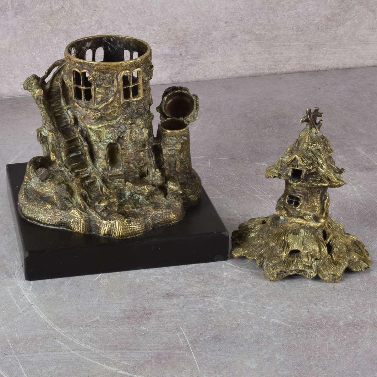 Vintage Gilded Bronze Fairy Tower