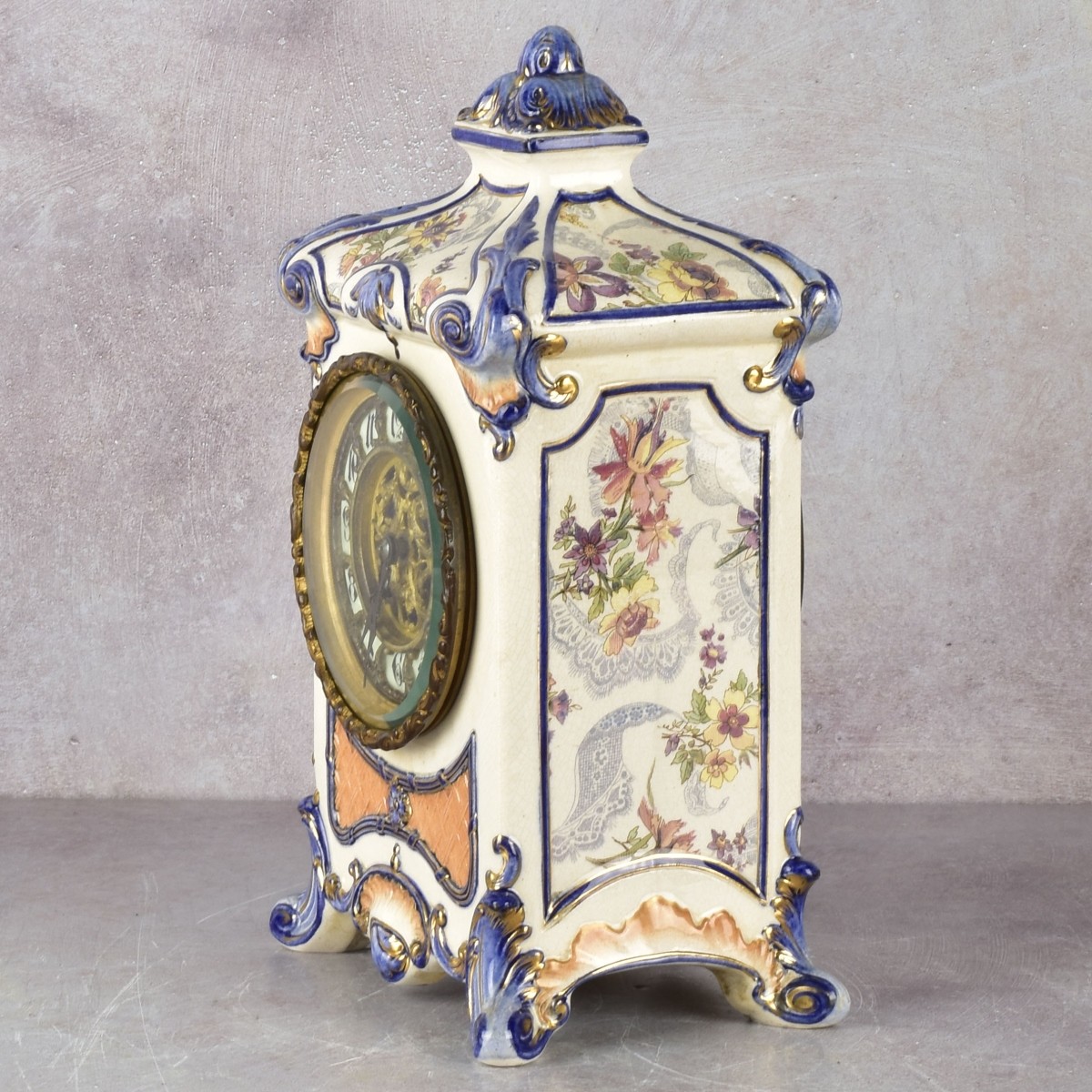 French Sarreguemines F. Marti Clock