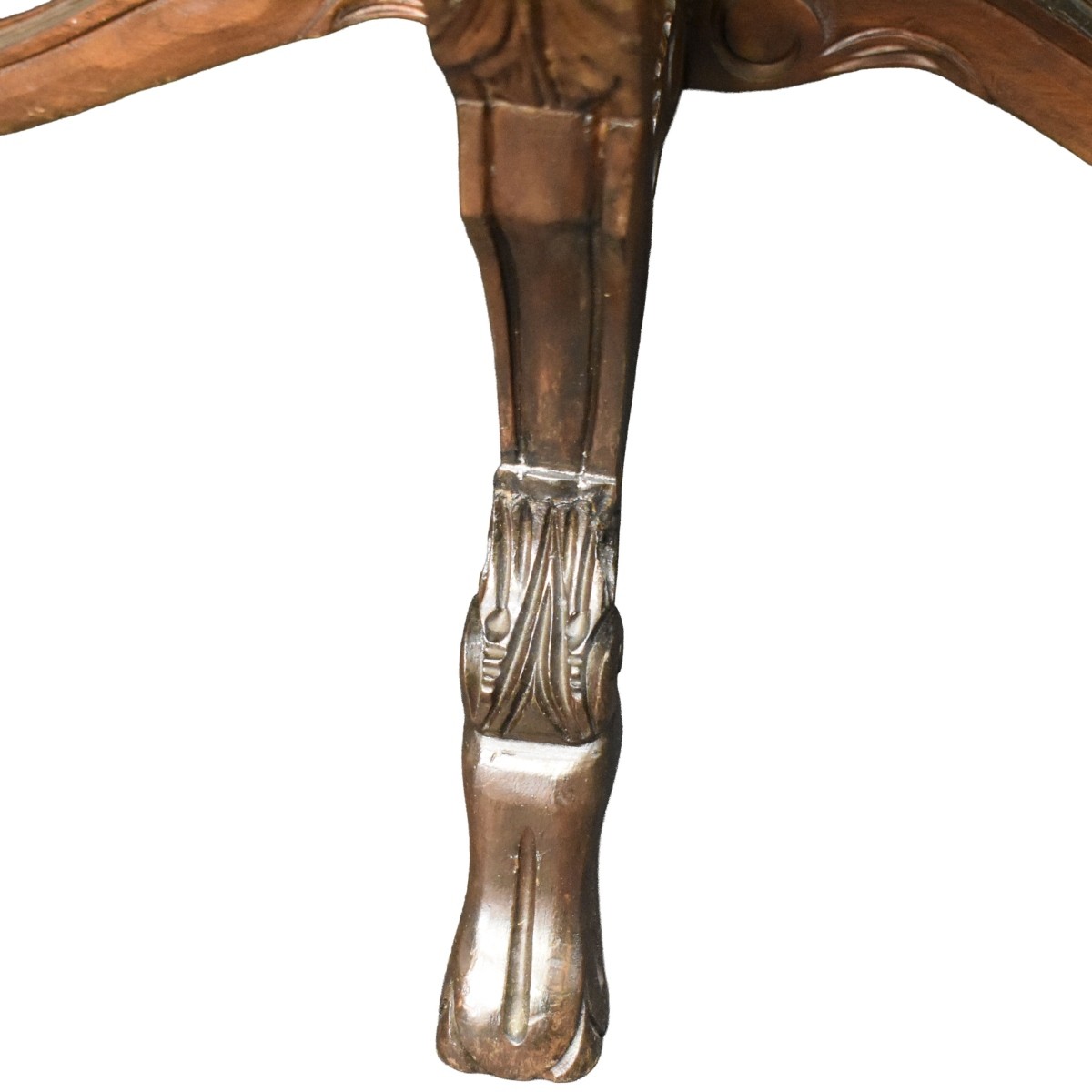 Vintage Carved Marquetry Oval Table