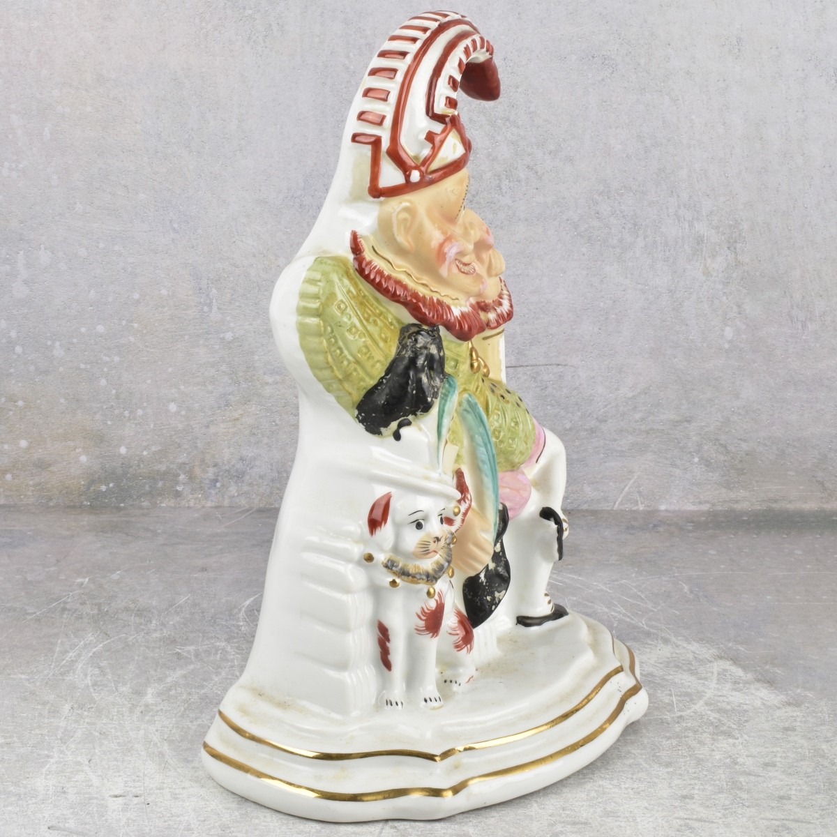 Punch and Dog Porcelain Figural Bank