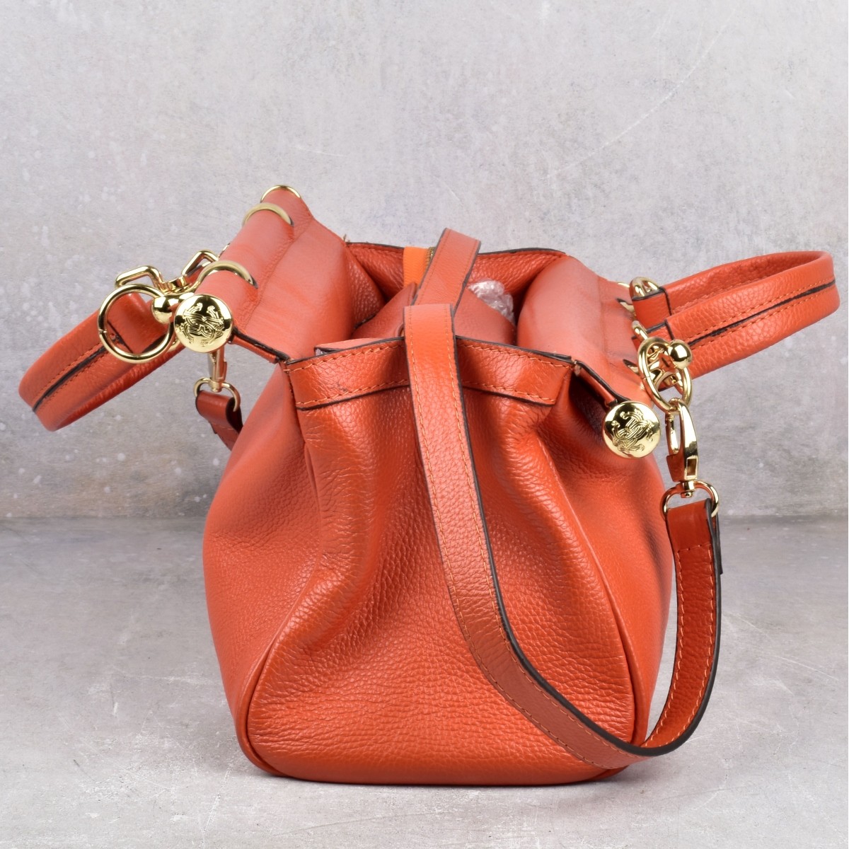 Replica Robert Cavalli Red/Orange Leather Handbag