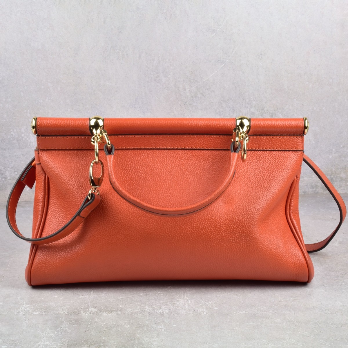 Replica Robert Cavalli Red/Orange Leather Handbag