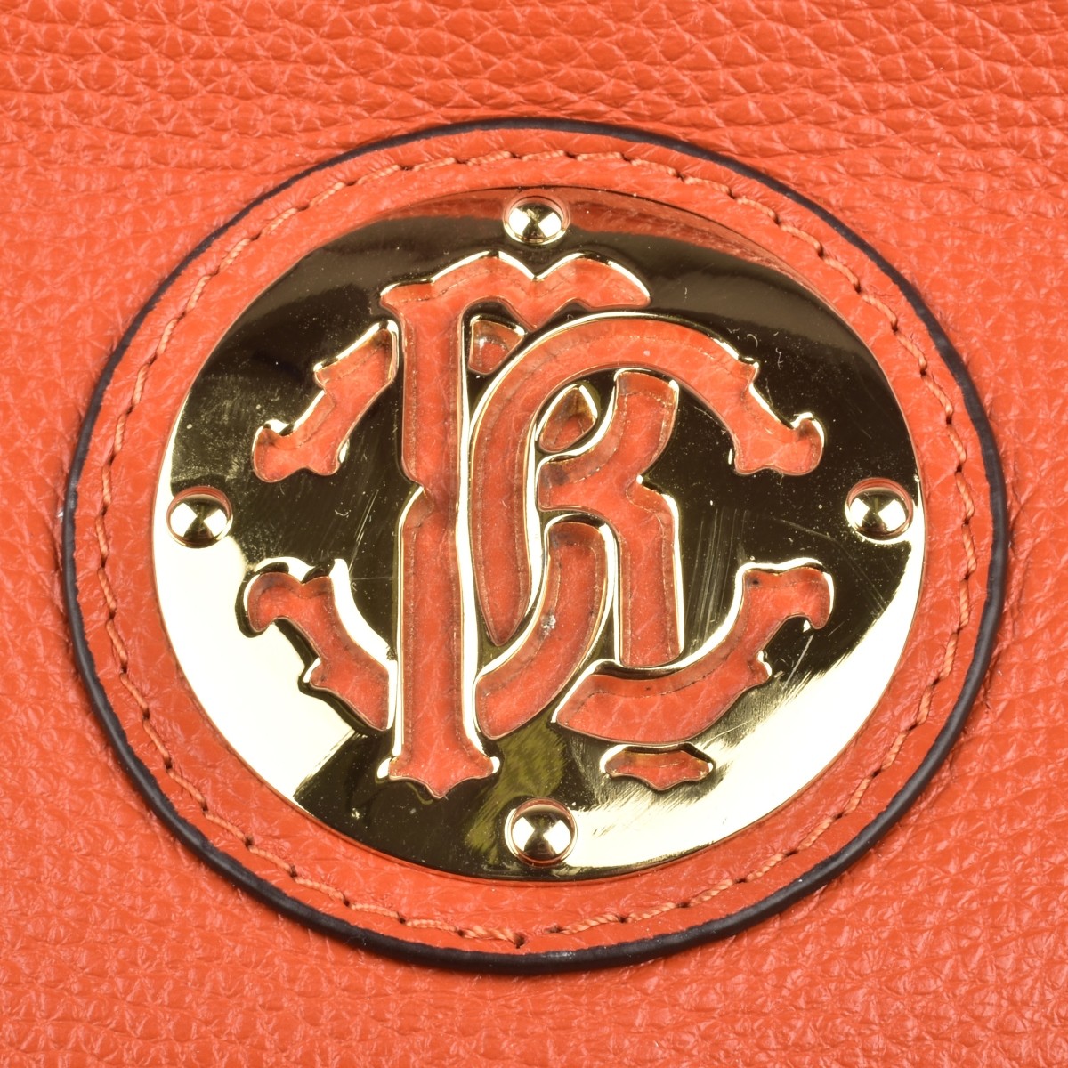 Replica Robert Cavalli Red/Orange Leather Handbag