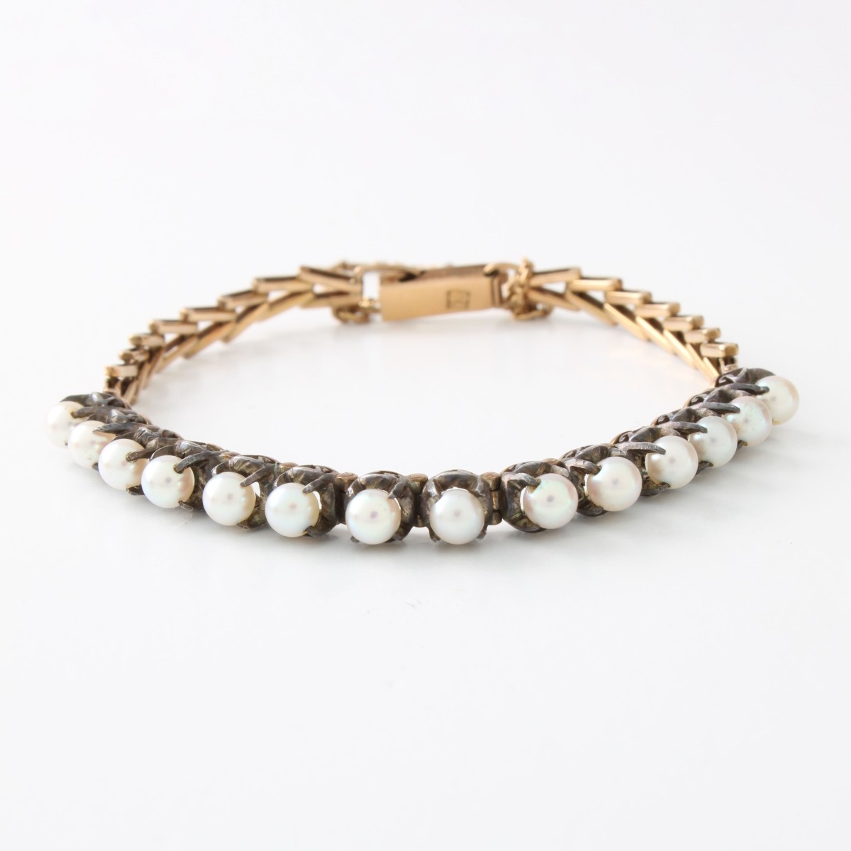 Pearl, 18K & Platinum Bracelet
