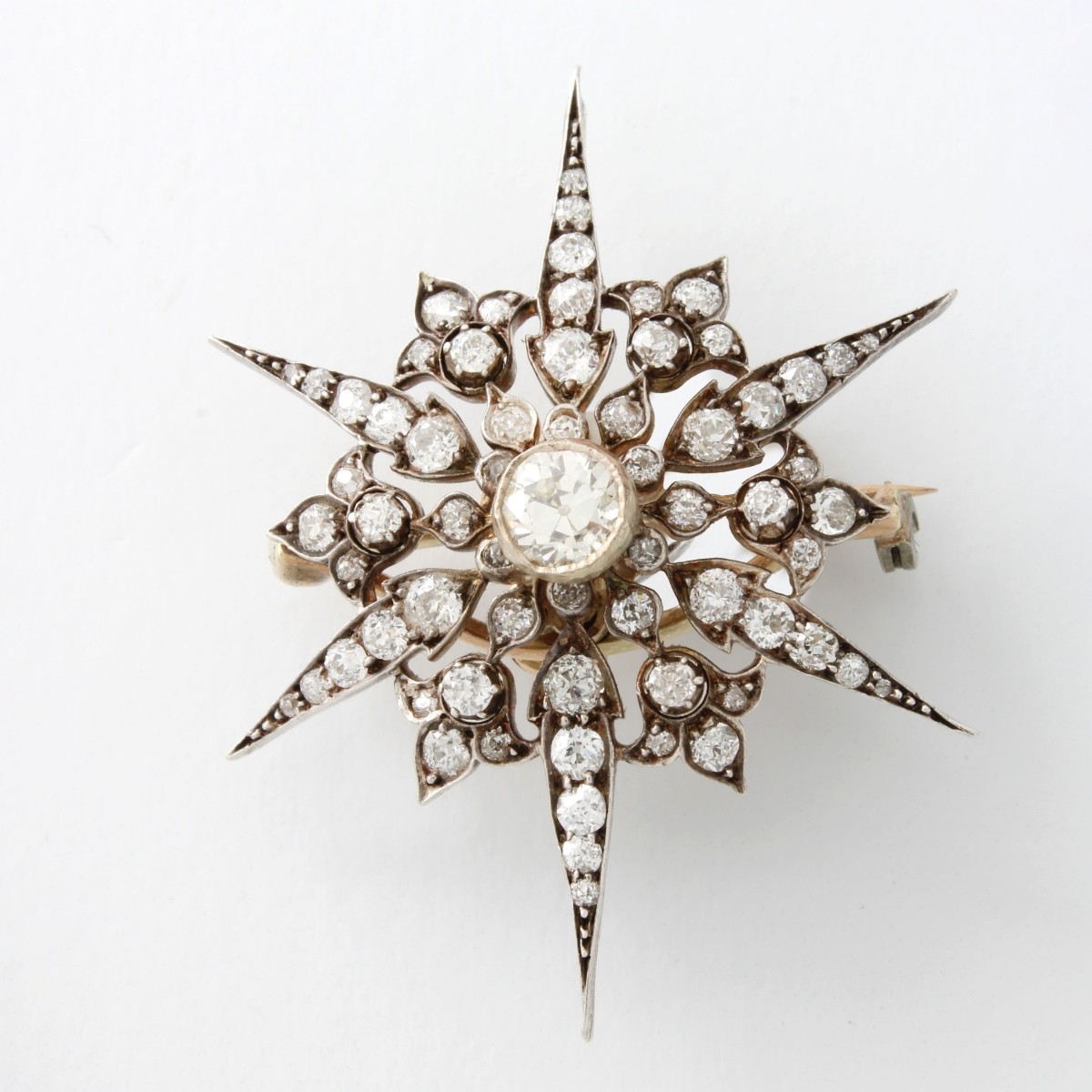 Diamond, Platinum and 18K Pin