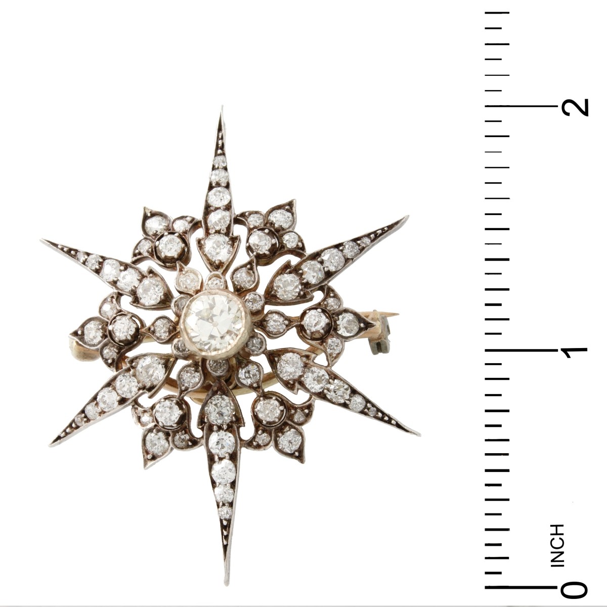 Diamond, Platinum and 18K Pin