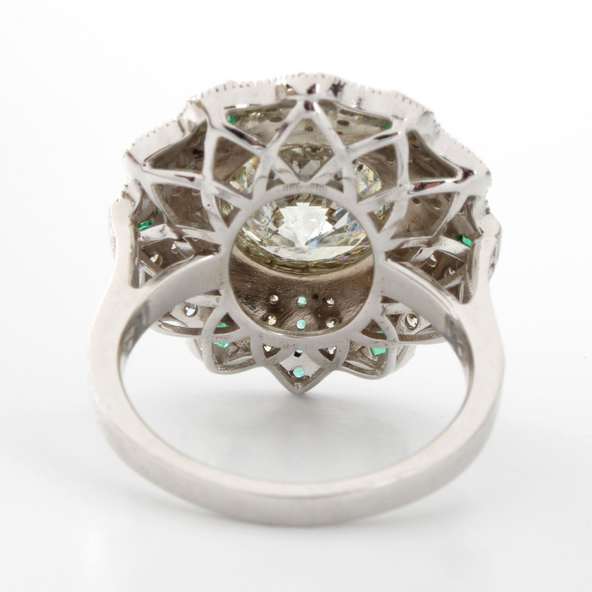 GIA Diamond, Emerald and 18K Ring