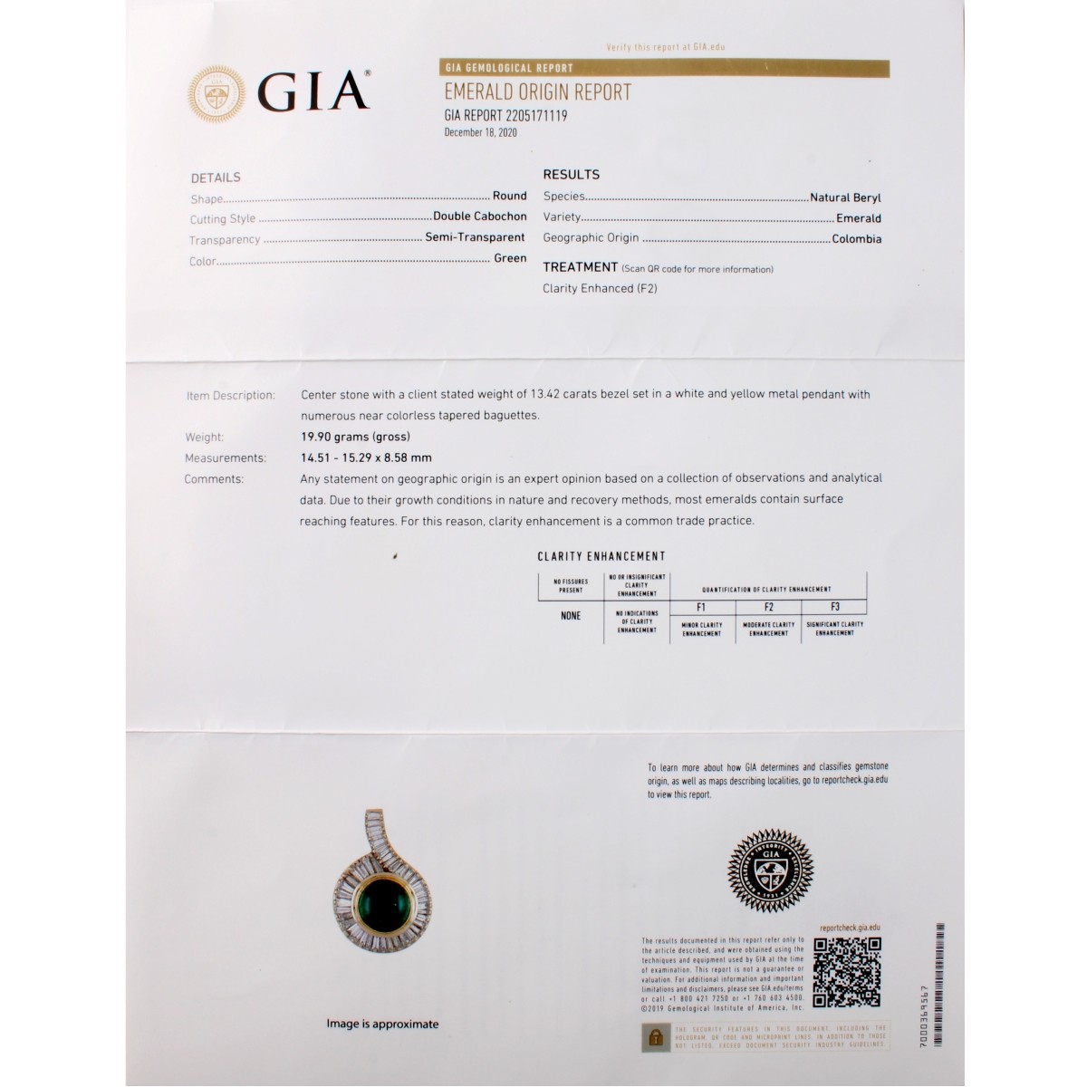 Emerald, Diamond and 18K/14K Necklace