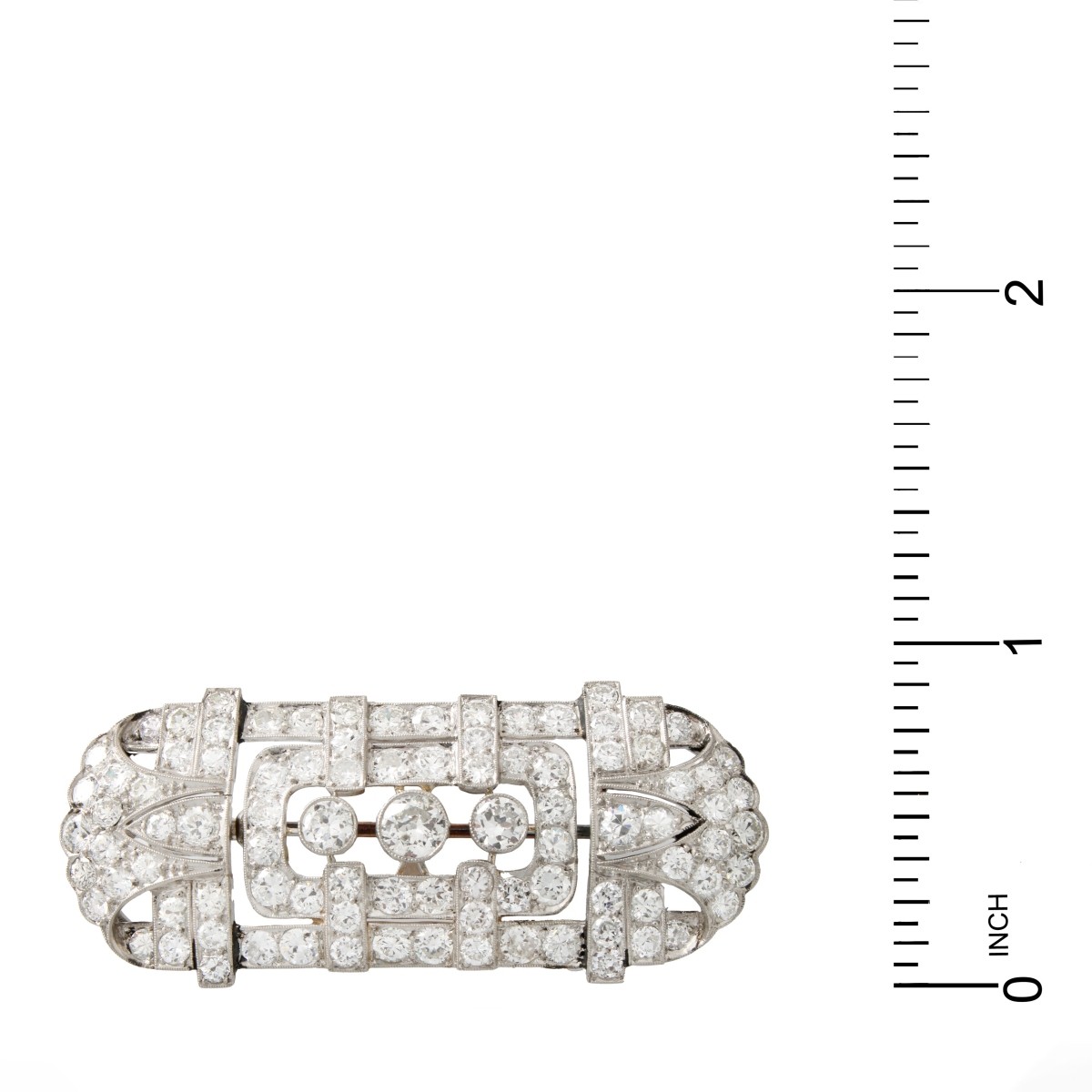 Deco Diamond and Plat Brooch