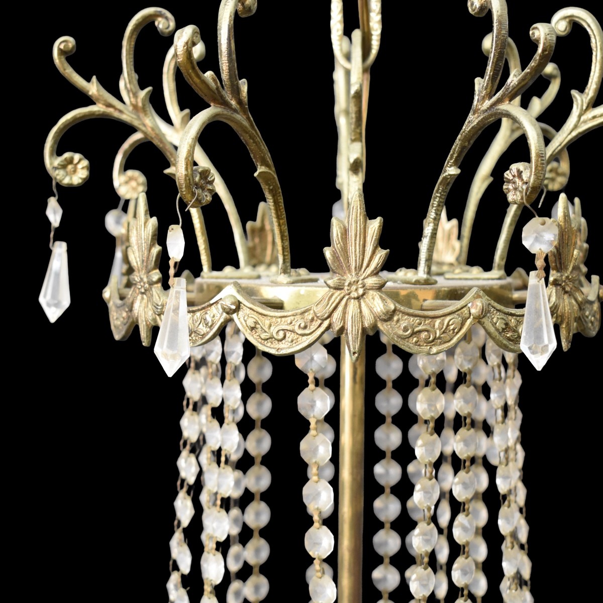 Vintage Bronze and Crystal Chandelier