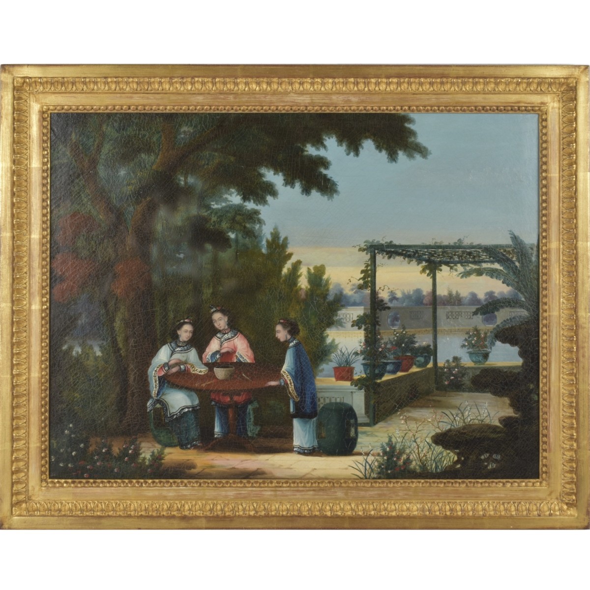 Chinese Export Oil on Canvas