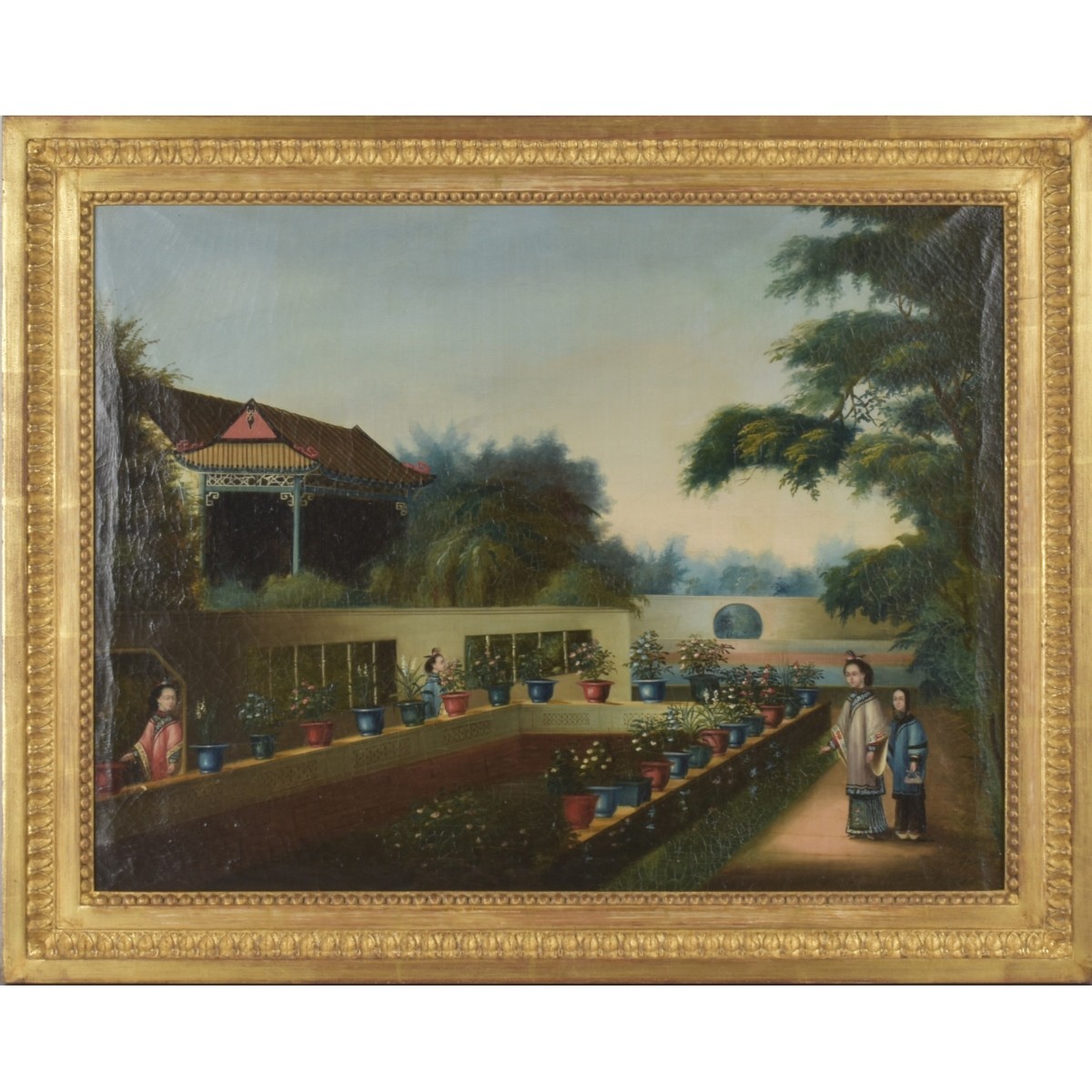 Chinese Export Oil on Canvas