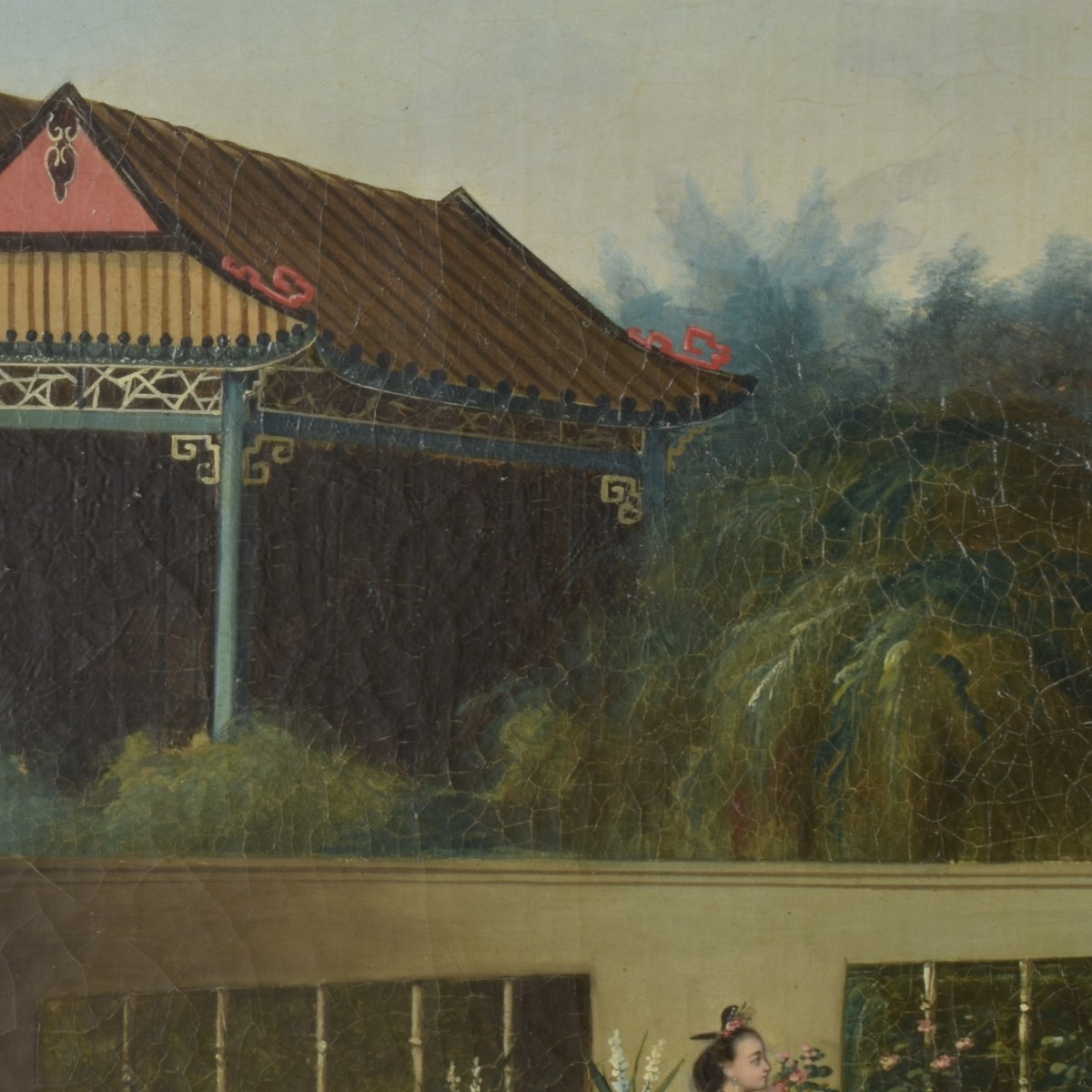 Chinese Export Oil on Canvas