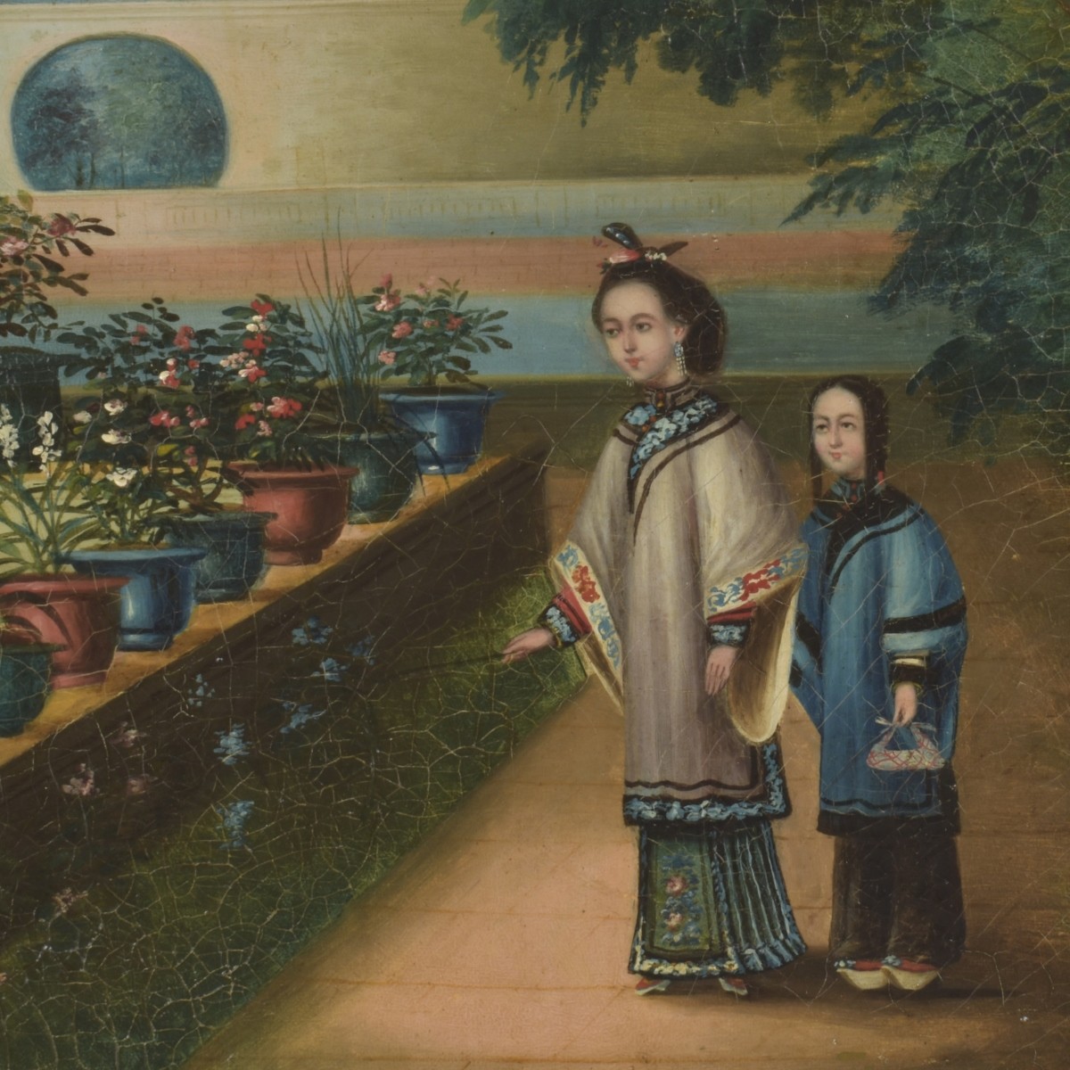 Chinese Export Oil on Canvas