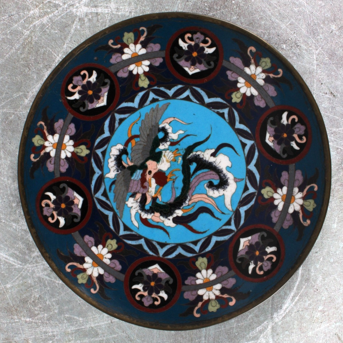 Japanese Bronze and Cloisonne Plates